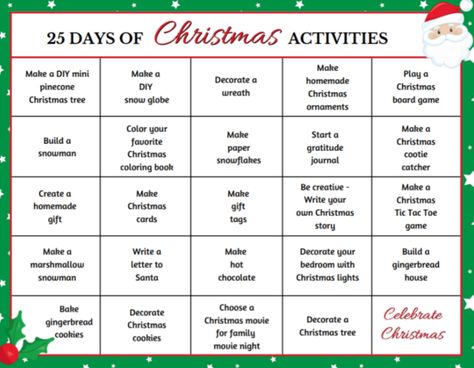 25 Days Of Christmas Ideas, 25 Days Of Christmas Activities, New Christmas Crafts, Crafts Christmas Ideas, Days Of Christmas Ideas, Pictures Of Christmas, New Diy Ideas, Christmas Board Games, Kids Activities At Home