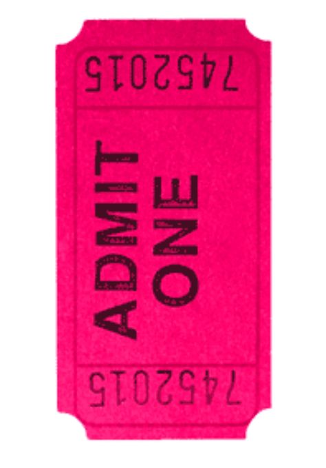 Admit One ticket Pink Tickets, Team Awesome, Cinema Ticket, Ticket Stub, Ticket Design, I Believe In Pink, Admit One, Tickled Pink, Iconic Design