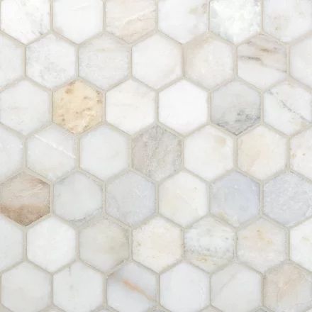 Bianco Orion, Tile Hexagon, Master Bath Remodel, Marble Mosaic Tiles, Bathroom Redo, Mosaic Flooring, Girls Bathroom, Tile Pattern, Bathroom Floor Tiles