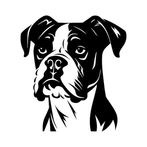 Dessin Vectoriel De Chien Boxer | Premium Vector #Freepik #vector #vecteur #fond-blanc #simple #noir-blanc Black Boxer Dog, Dog Stencil, Dog Print Art, Dog Painting, Stencil Crafts, Dancing In The Rain, Dog Paintings, Boxer Dogs, Paper Quilling