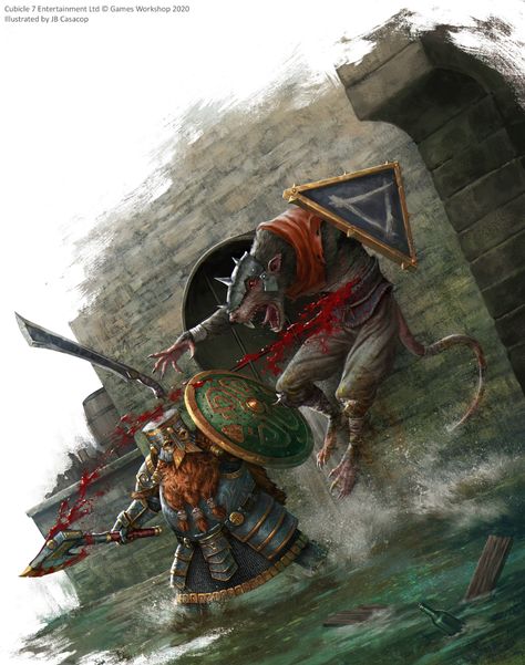 Vermintide Art, Skaven Warhammer, Corner Artwork, Warhammer Dwarfs, Warhammer Fantasy Roleplay, Dungeons And Dragons Art, Out Of Space, Pathfinder Rpg, Fantasy Battle