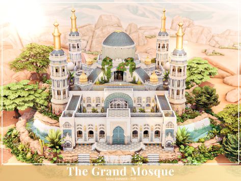 Sims 4 Arabic House, Sims 4 Malaysia Cc, Sims 4 Cc Castle, Sims 4 Muslim Cc, Arabian Palace, Moroccan Palace, Sims4 Build, Sims Lots, Oasis Springs