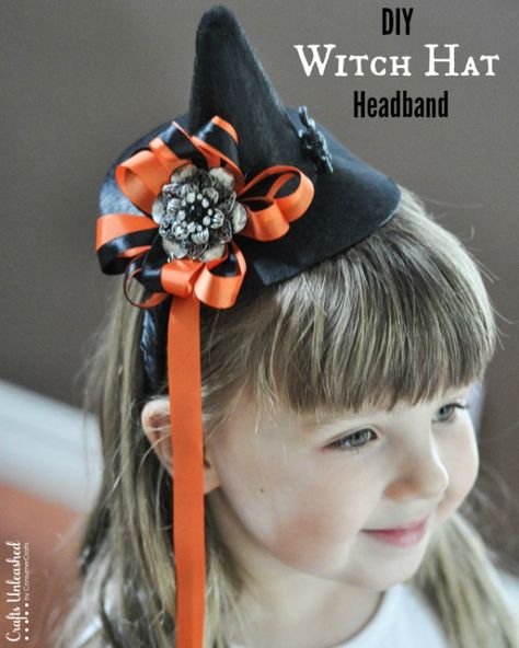 DIY Witch Hat Headband Diy Witch Hat, Witch Hat Headband, Witch Headband, Diy Halloween Witch, Diy Witch, Indie Craft, Headband Crafts, Artist Makeup, Hat Headband