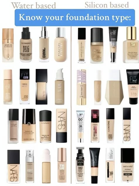 Combination Skin Makeup Products, Combination Skin Foundation, Water Based Foundation, Skin Tone Makeup, Flawless Face Makeup, Makeup Order, Makeup Artist Kit, Prom Eye Makeup, Best Drugstore Makeup