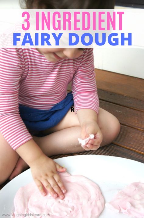 Fairy playdough recipe - Laughing Kids Learn Fairy Playdough, Fairy Dough, Preschool Sensory Table, Preschool Sensory, Fine Motor Development, Playdough Activities, Motor Development, Playdough Recipe, Sensory Table