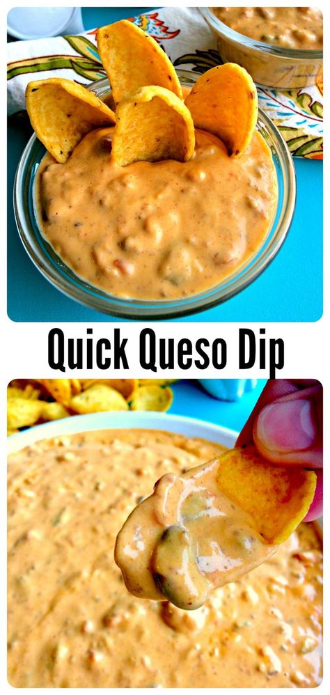 Quick queso dip made WITHOUT processed cheese. Perfect for your next party or game day celebration. ~ The Complete Savorist Salsa Queso Dip, Quick Queso Dip, Quick Queso, Queso Recipes, Dip Dip, Easy Appetizers, Queso Dip, Football Food, Yummy Dips