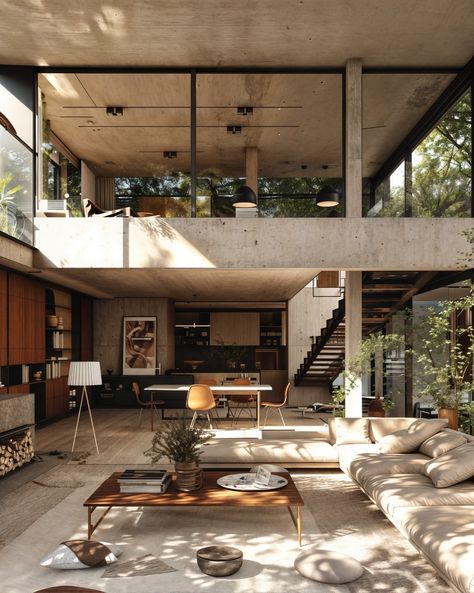 Brutalism Interior, Eco Architecture, Interior Room, Loft House, Dream House Rooms, Eco House, Dream House Interior, City House, Brutalism