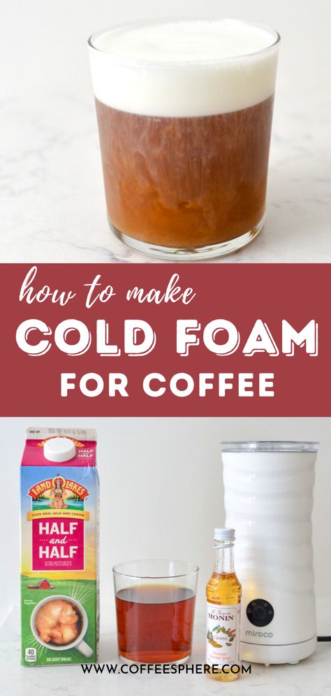 Cold Brew Cream Foam, Healthy Sweet Cream Cold Foam, Cinnamon Sweet Cream Cold Foam, Almond Milk Cold Foam Recipe, Cold Brew Foam Recipe, Healthy Cold Foam Recipe, Oat Milk Cold Foam, Milk Foam For Coffee, Almond Milk Cold Foam