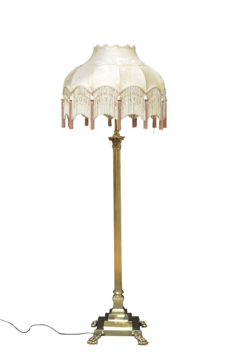 Antique Floor Lamps, Victorian Brass, Corinthian Column, Floor Lamp Base, Antique Sideboard, Brass Floor, Brass Floor Lamp, Lamps For Sale, Retro Furniture