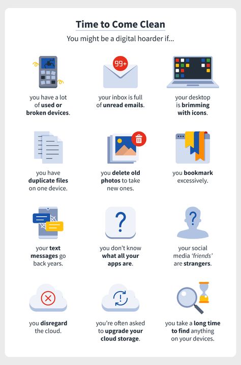 Are you a digital hoarder? 12 signs plus tips to declutter your data Files Organization, Digital Decluttering, Decluttering Ideas Minimalism, Digital File Organization, Digital Declutter, Digital Clutter, Second Brain, Burnout Recovery, Decluttering Ideas