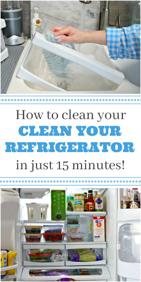 How To Deep Clean A Refrigerator In 15 Minutes via @Mom4Real How To Clean Refrigerator, Cleaning Refrigerator, Clean Hacks, Homemade Toilet Cleaner, Clean Baking Pans, Clean Refrigerator, Hardwood Floor Cleaner, Diy Organizer, Cleaning Painted Walls