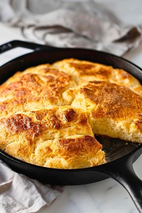 This old-fashioned biscuit bread never goes out of style! Made in a skillet, it's quick, easy, and so delicious. Skillet Biscuits, Rice Black Beans, Taco Skillet, Cast Iron Skillet Cooking, Skillet Bread, How To Make Biscuits, Biscuit Bread, Cast Iron Skillet Recipes, Best Bread Recipe