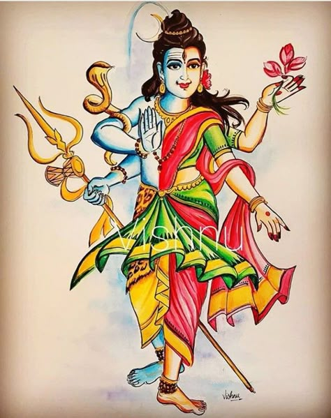 Arthanareeswarar Images, Shiva Drawings, Anna Frozen Drawing, Thanjur Painting, Shiv Ji Painting, Ganpati Sketch, Parvati Shiv, Kalighat Paintings, Diwali Painting