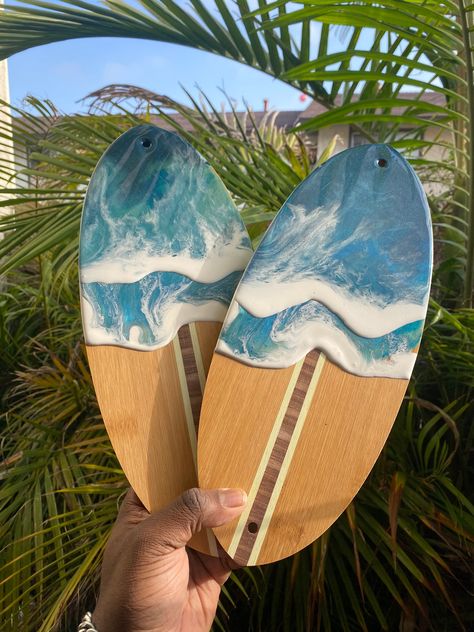 Mini Surfboard, Wave Surf, Surfboard Shapes, Ocean Resin, Ride The Wave, Resin Design, Resin Artwork, Surfing Waves, Wood Resin