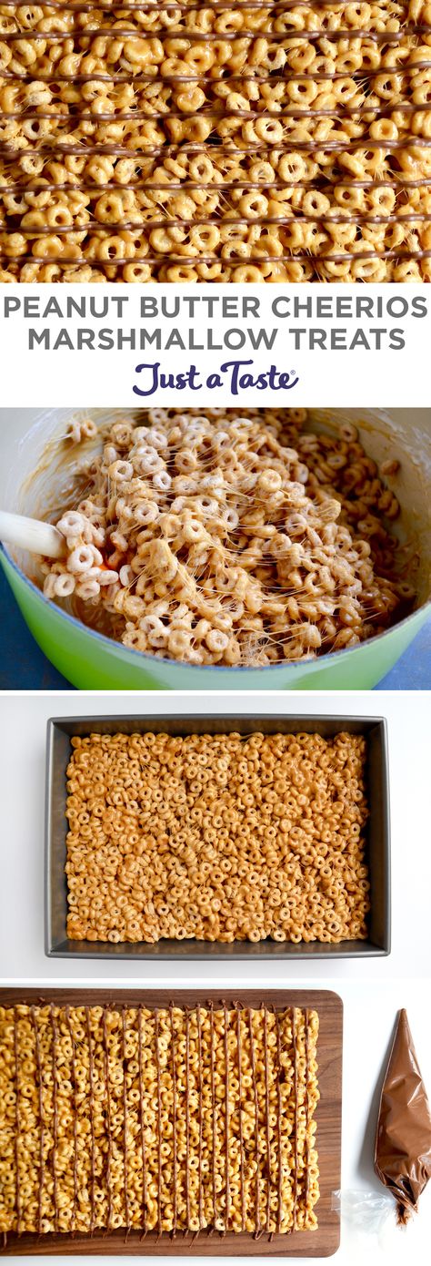 Cheerios Marshmallow Treats, Peanut Butter Cheerios, Marshmallow Treats Recipe, Cheerio Treats, Cheerios Recipes, Peanut Butter Marshmallow, Packaged Snacks, Marshmallow Treats, Cereal Treats