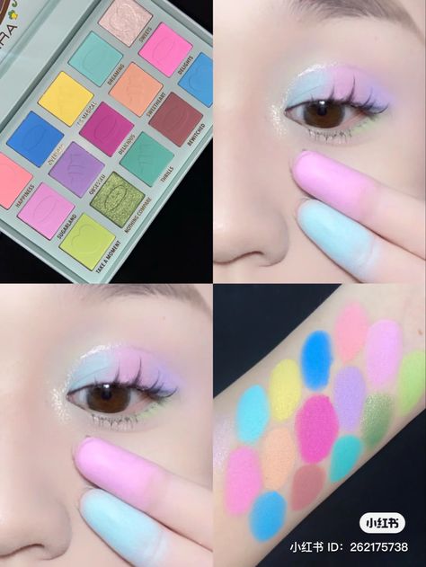 Rainbow Eye Makeup, Goddess Makeup, Makeup Kit For Kids, Makeup Brushes Guide, Hello Kitty Makeup, Cute Eye Makeup, Doll Eye Makeup, Eye Makeup Designs, Fancy Makeup