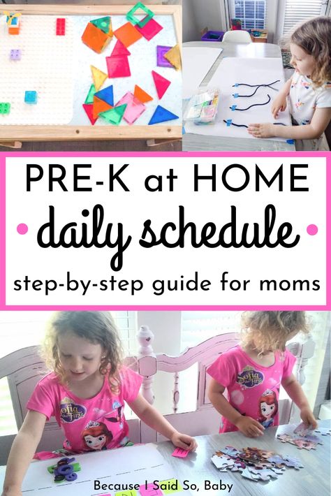 At Home Prek Learning, Home School Pre K Activities, Homeschooling Three Year Old, Preschool Morning Routine At Home, Pre K Home Activities, Daily Pre K Schedule, Pre K At Home Schedule, Home School Pre K Lesson Plans, At Home Prek Activities