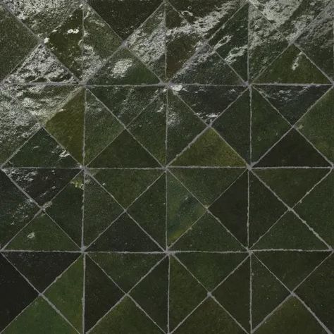 Mosaic | Bedrosians Tile & Stone Green Triangle Tile, Deep Green Tile, Dark Green Backsplash, Green Zellige Tile, Zellige Mosaic, Green Bathroom Tile, Green Mosaic Tile, Bedrosians Tile, Design Marocain