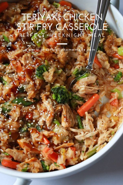 Chicken Stir Fry Casserole, Stir Fry Teriyaki Chicken, Stir Fry Casserole, Fry Casserole, Chicken And Vegetable Casserole, Teriyaki Chicken Casserole, Teriyaki Chicken Recipe, Teriyaki Chicken Stir Fry, Baked Teriyaki Chicken