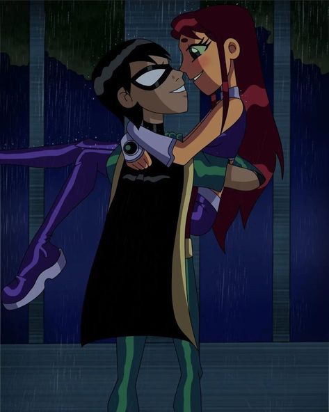 Robin Y Starfire, Robin X Starfire, Old Teen Titans, Teen Titans Go Robin, Robin Starfire, Teen Titans Robin, Teen Titans Starfire, Starfire And Raven, Nightwing And Starfire