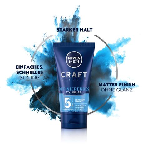 Nivea Men Craft Stylers Defining Styling Gel, Hair Gel with Semi-Matte Finish, Quick and Easy Hair Styling with Strong Hold, Pack of 1 (1 x 150 ml) Easy Hair Styling, Hair Gel For Men, Nivea Men, E Craft, Man Crafts, Men Hair, Styling Gel, Easy Hair, Hair Gel