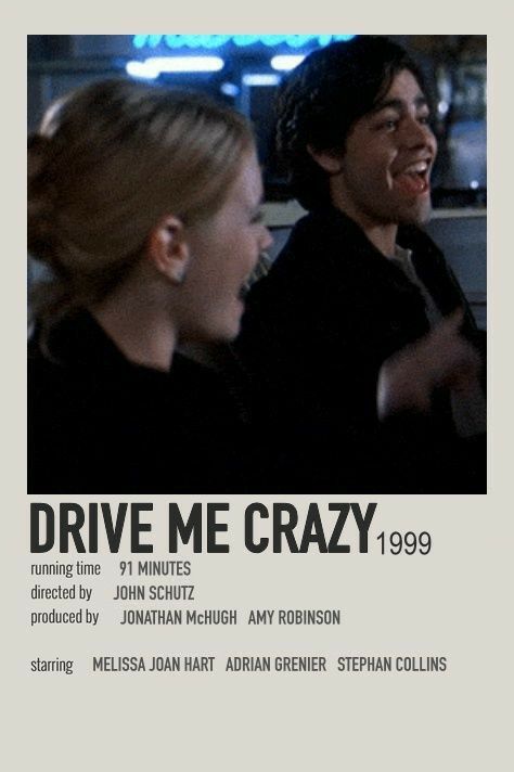 Drive Me Crazy Movie, Crazy Movie, Movies To Watch Teenagers, Movie Hacks, Iconic Movie Posters, Girly Movies, Film Posters Minimalist, Indie Films, Great Movies To Watch