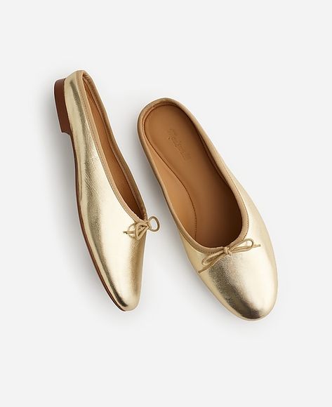 The April Ballet Flat Mule | Madewell Created Colorful, Tan Flats, Olive Green Pants, Nordstrom Sale, Leather Industry, Flat Mules, Gold Flats, Girly Shoes, Recycled Rubber