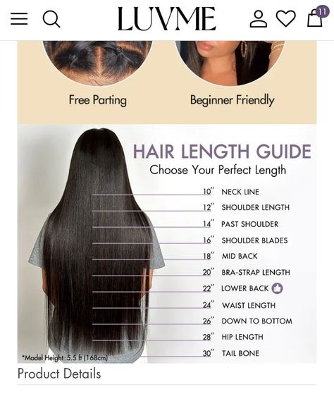 Hair Length Chart Inches, Types Of Black Hair, Hair Length Guide, Hair Inches, Hair Unit, Hair Length Chart, Rainbow Wallpaper, Hair Design, Body Skin Care Routine