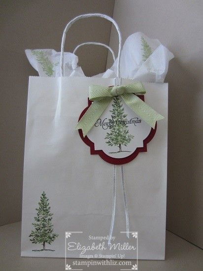 Lovely as a Tree Gift Bags & Instagram | Stampin Up Demonstrator - Tami White - Stamp With Tami Stampin Up blog Decorated Gift Bags, Decorated Bags, Gift Bags Diy, Lovely As A Tree, Cadeau Diy, Craft Show Ideas, Christmas Gift Bags, Paper Gift Bags, Tree Gift