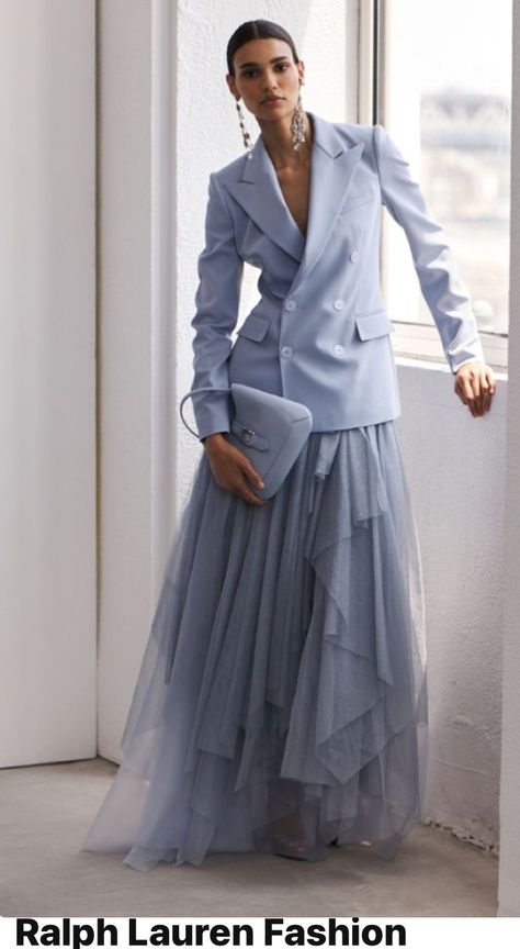 Mode Boho, Ralph Lauren Style, Blue Suit, Blue Dress, Moda Operandi, Look Fashion, Wedding Outfit, Classy Outfits, Fashion Collection