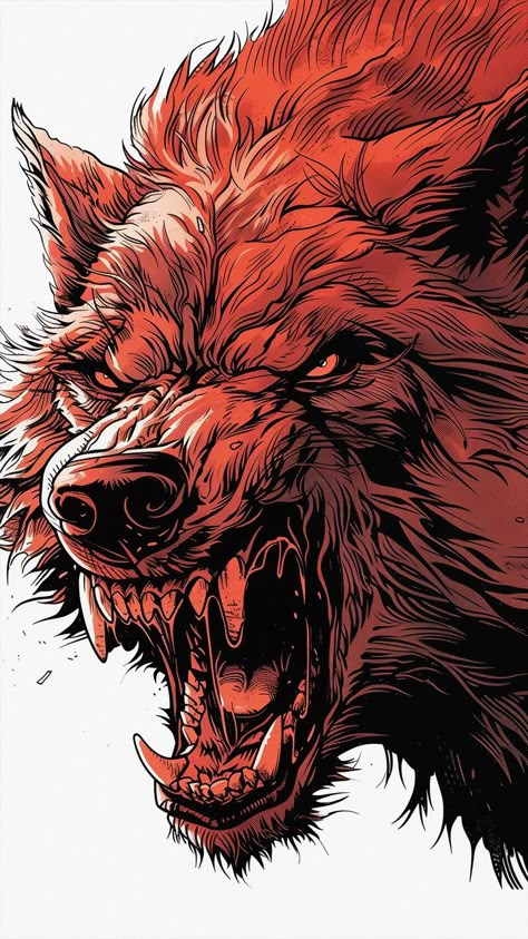 free wallpapers 4K beast, wolf, grin, art, red for mobile and desktop Wolf Wallpaper 4k, Beast Aesthetic, Norse Mythology Tattoo, Scandinavian Tattoo, Skull With Roses, Werewolf Aesthetic, Wild Animal Wallpaper, Abstract Pencil Drawings, Wolf Images