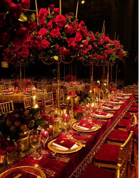 Red and Purple Topiaries Red Wedding Theme, Sydney Wedding, Banquet Tables, Long Table, Burgundy And Gold, Burgundy Wedding, Red Wedding, Purple Wedding, Reception Decorations