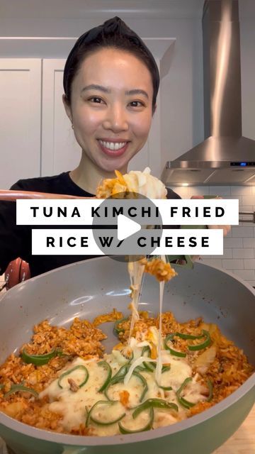 Jessica Cha on Instagram: "Tuna kimchi fried rice recipe ⬇️ 
1 cup chopped kimchi
1 cup cooked rice (cooked cold rice is better to use)
1 can tuna, water drained 
Korean leek or green onions
1 tsp gochujang
1/2 tsp soy sauce
1/2 tsp sesame seed oil
Cooking oil
Shredded mozzarella cheese
2 tbsp kimchi juice (optional)

#korean #koreanfood #koreanrecipe #aapi #asianfood #kimchi #kimchifriedrice #김치볶음밥 #김치 #cooking #recipe #cookingvideo #recipevideo #foodstagram #foodreels @sargentocheese @ourplace #fromourplace #ourplacealwayspan" Kimchi Fried Rice Recipe, Can Tuna, Sesame Seed Oil, Kimchi Fried Rice, Kimchi Recipe, Korean Recipes, Cooked Rice, Sesame Seed, Fried Rice Recipe