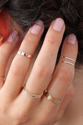 Help! I Have No Idea How to Stack My Rings via @PureWow Midi Rings Gold, Gold Rings Stackable, Knuckle Ring, Ringe Gold, Thumb Ring, Morganite Engagement, Knuckle Rings, Morganite Engagement Ring, Midi Rings