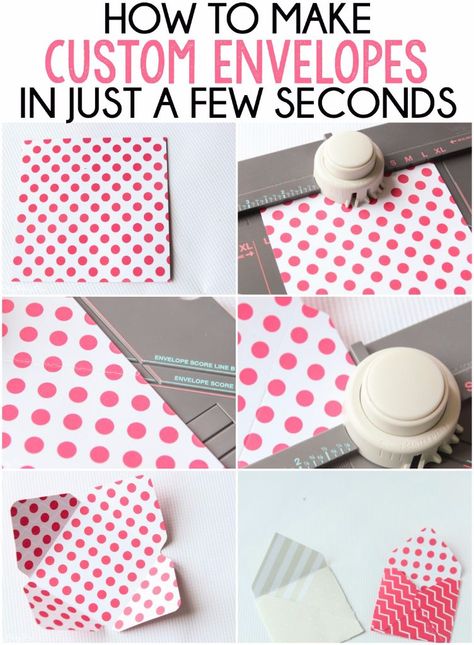 How to make custom envelopes in seriously just a few seconds! This looks so simple, I have to try it! #HSNPartyPack #sponsored Envelope Punch Board Projects, Envelope Maker, How To Make An Envelope, Diy Envelope, Envelope Punch Board, Scrapbook Tag, Custom Envelopes, Punch Board, Fancy Fold Cards