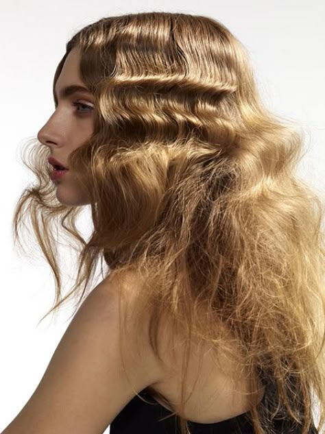 Finger Wave Hair, Runway Hair, Crimped Hair, Editorial Hair, Hair Envy, Hair Art, Hair Waves, Messy Hairstyles, Hair Dos