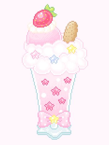 JapanCandyBox.com ❤ Japanese Candy Subscription Box — milk-a-la-fraise:   inspired by this   (´｡• ᵕ •｡`)... Sprinkles, Cross Stitch, Ice Cream, Cream, Pattern, Pink