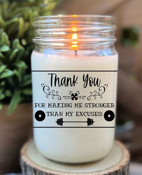 Trainer Gifts Ideas, Personal Trainer Gifts, Gym Teacher Gifts, Gifts For Personal Trainer, Gym Teacher, Gift Baskets For Men, Train Gifts, Athletic Trainer, Gift Candle