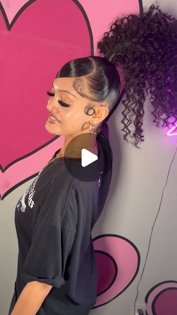 276K views · 84K likes | Ponytails Atl on Instagram: "Mid high swoop ponytail 🩷 Hair : Organique water wave🩷 Purchase molding spray in bio 💗 restocking soon   Click in bio to book 💗 • Facebook: Naziyah Jones  • stylist : @dolledbyzendy2  #dolledbyzendy #sleekponytailatl #sleekponytailatlanta  #sleekponytail #atlantaponytail #hairstylistatlanta #wiginstallatlanta #atlwigslayer #wiginstall #weddinghairstyle #atlsleekponytail  #swoopponytailatl #wiginstallatlanta #babyhairs #atlbabyhair #atlantastylist #atlantahairstylist #atlponytails #atlsleekponytail #sleekponyatl #moldingspray #quickweavesatlanta #ponytailatlanta  #atlwiginstalls #ponytailatl #atlhairstylist #atlquickweaves" High Swoop Ponytail, Barbie Ponytail With Swoop Curl, Ponytail Quickweave Hairstyles, Swoop High Ponytail, Swoop With Ponytail, Deep Wave Ponytail Black Women, Ponytail With Swoop Bang, Swoop Quick Weave, Slick Ponytail Weave With Swoop