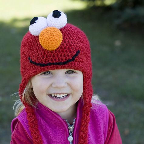 Ravelry: Elmo Hat. Love it! Elmo Beanie, Elmo Crochet, Hello Kitty Hat, Kids Hats Patterns, Crochet Numbers, Crochet Character Hats, Crochet Christmas Hats, Crochet Baby Hat Patterns, Crochet Kids Hats