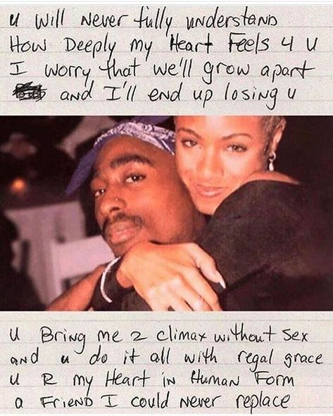 "4 Jada" Tupac's love letter to Jada Pinkett. I loved their relationship ❤️✨ #90s #tupac #jadapinkettsmith Tupac Images, 2pac Images, Tupac And Jada, Tupac Photos, Tupac Art, 2pac Quotes, Tupac Wallpaper, America's Most Wanted, Tupac Quotes