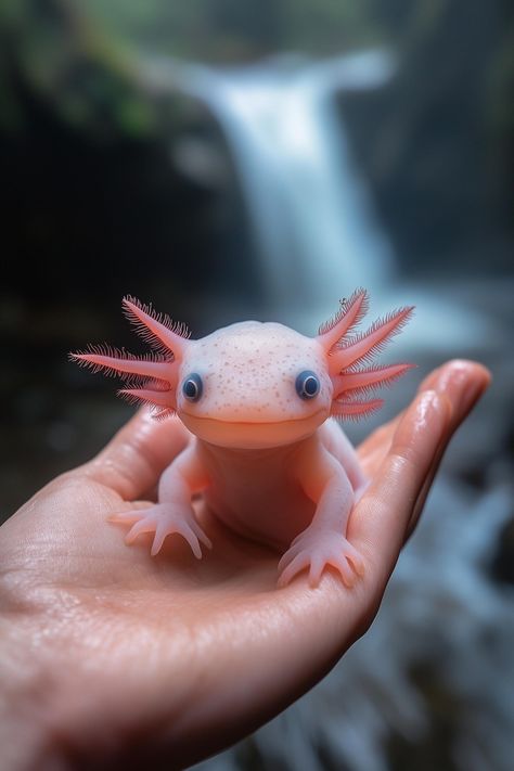 Axolotl caught in the wild poster Animated Axolotl, Computer Screensaver, Life Skills Kids, Axolotl Cute, Duck Wallpaper, Cute Axolotl, Hand Pictures, Phone Background, Cuteness Overload