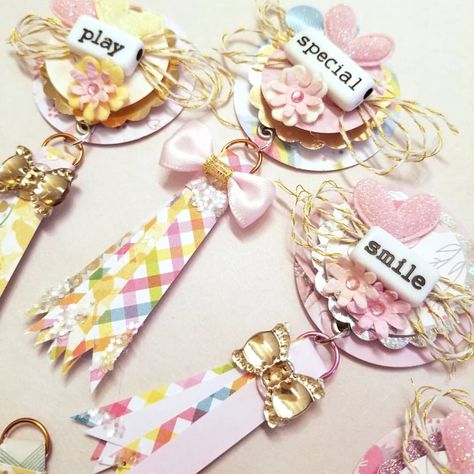 Made some super cute embellishments using @bonariveratran quick IG tutorial 💕 | Instagram Shabby Chic Embellishments, Scrapbook Punches, Scrapbook Embellishments Diy, Paper Embellishments, Embellishment Diy, Card Embellishments, Fabric Embellishment, Candy Cards, Planner Charms