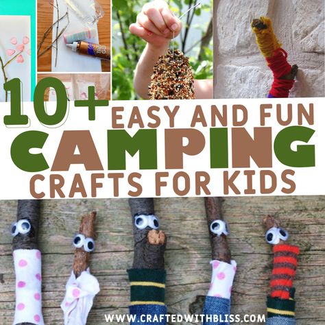 Easy and Fun Camping Crafts for Kids – CraftedwithBliss Camping Activites For Kids, Adventure Crafts, Camping Crafts For Kids, Camping Activities For Kids, Cabin Crafts, Theme Preschool, Girl Scout Camping, Summer Camp Crafts, Crafts Preschool