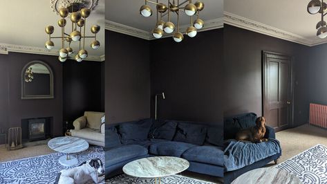 I used this unexpected Farrow & Ball paint in my living room – but this simple tweak transformed the space — Homes & Gardens Paean Black Farrow And Ball, Black Farrow And Ball, Paean Black, Farrow And Ball Living Room, Farrow And Ball Paint, Farrow And Ball, My Living Room, Farrow Ball, The Space