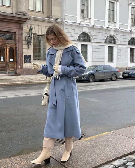 Light Blue Coat Outfit, Blue Coat Outfit, Blue Outfit Winter, World Fashion, Label M, Winter Fashion Outfits Casual, Blue Coat, Winter Outfit Inspiration, Shop Till You Drop