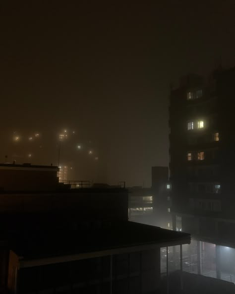 catching up on time - moody aesthetic photos smoggy fog foggy night time skyline dark vibe Foggy Aesthetic City, Dark Town Aesthetic, Ambient Aesthetic, Foggy Aesthetic, Moody Pictures, Dark Moody Aesthetic, Fog Aesthetic, Foggy City, Grunge City