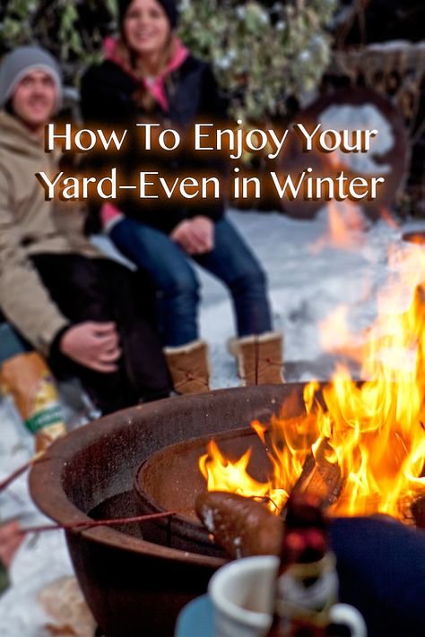 Backyard Winter Wonderland Decorating Ideas, Snow Fire Pit, Backyard Winter Ideas, Winter Fire Pit Ideas, Winter Deck Ideas, Winter Outdoor Party Backyards, Winter Patio Ideas Cold Weather, Winter Backyard Ideas, Outdoor Winter Party Ideas