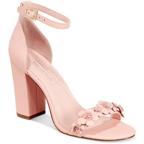 Avec Les Filles Michele Embellished Two-Piece Sandals ($39) ❤ liked on Polyvore featuring shoes, sandals, heels, pale peach, floral heeled shoes, block heel sandals, strappy heeled sandals, strappy dress sandals and floral sandals Sepatu Pump, Peach Sandals, Flower Print Shoes, Shoes Wishlist, Peach Shoes, Floral Print Shoes, Strappy Block Heel Sandals, Look Rose, Sandals Strappy