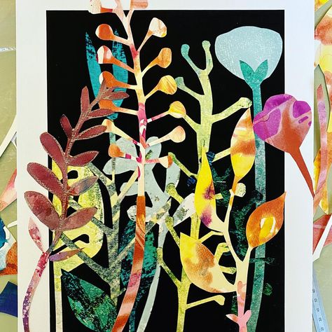 Botany Art Project, Botanical Collage Art, Jungle Collage, Collage Plants, Fun Collage, Garden Woodland, Collage Fodder, Collage Landscape, Botanical Collage